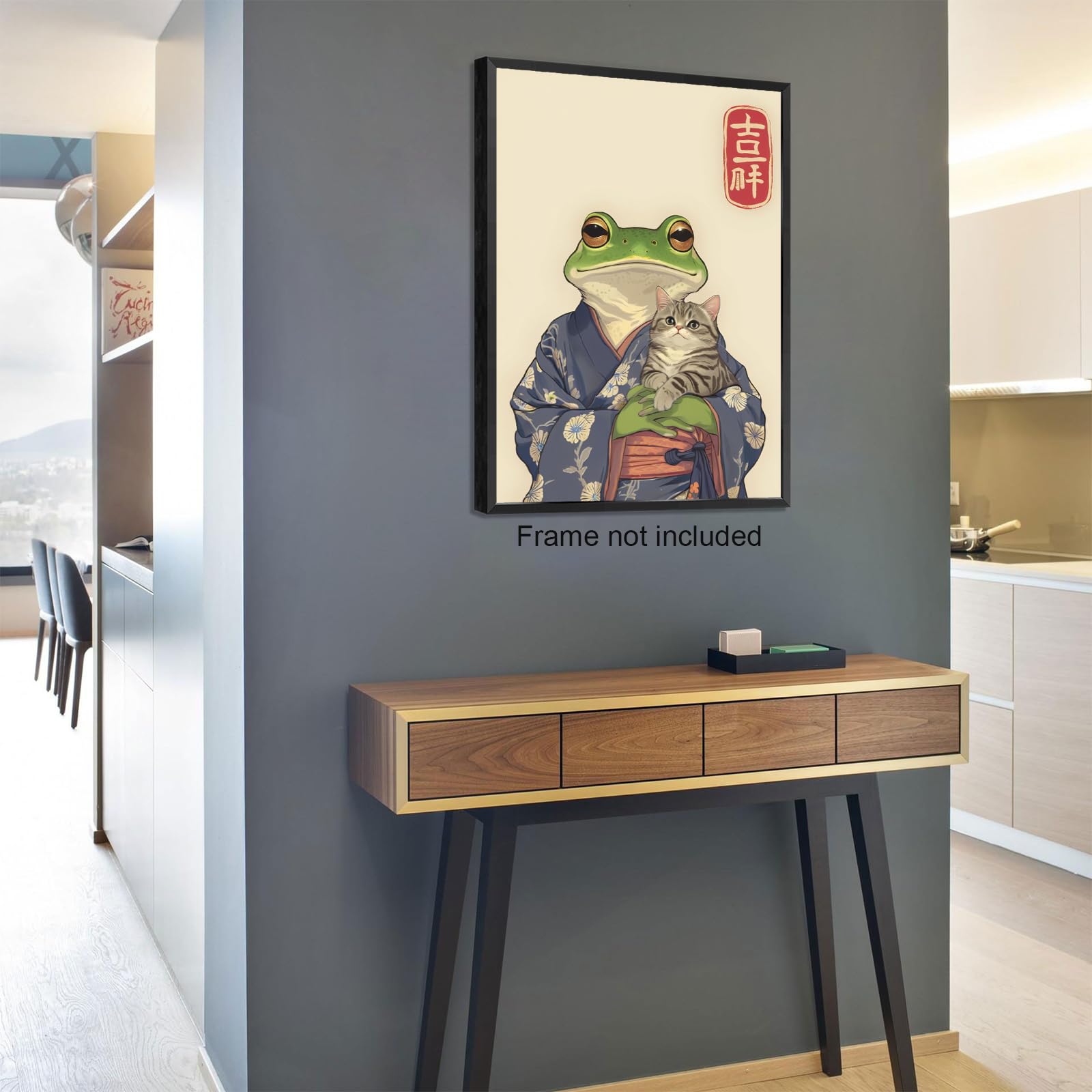 Amazon.com: Vintage Japanese Frog & Cat Poster,Funny Anime