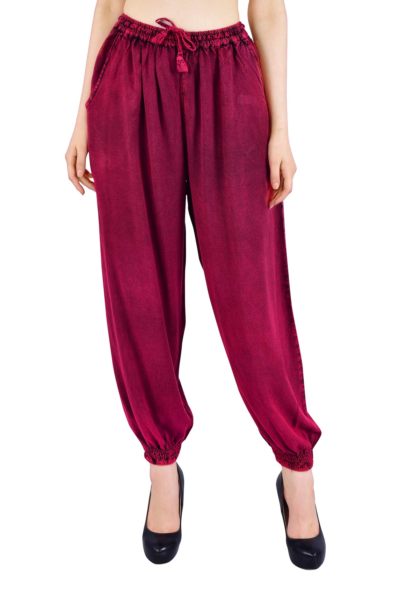 Harem Pants for Women | Stylish Afghani Salwar | Women's Rayon Fabric Pants Loose Fit for Yoga & Dancing | Waist Size 22 to 42 Inches, Free Size-image-44
