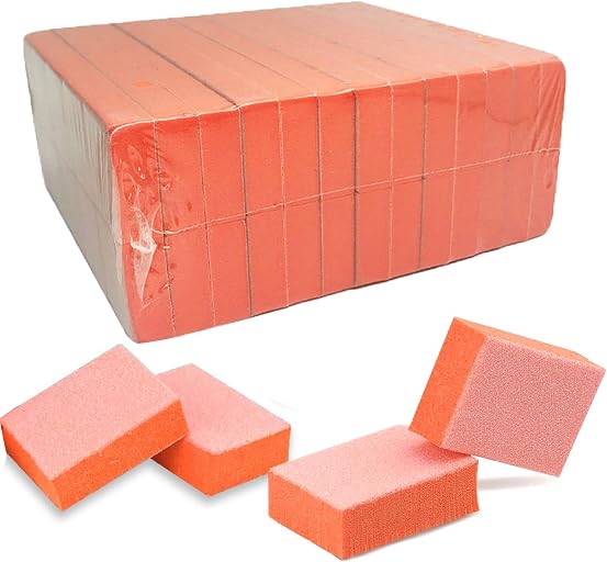 MARYTON Nail Buffer Mini Block Files, 80/100 Grit, Orange, 130 PCS | Buffers for Acrylic Nails, Professional Salon Quality, Prepare to Application of Gel Polish