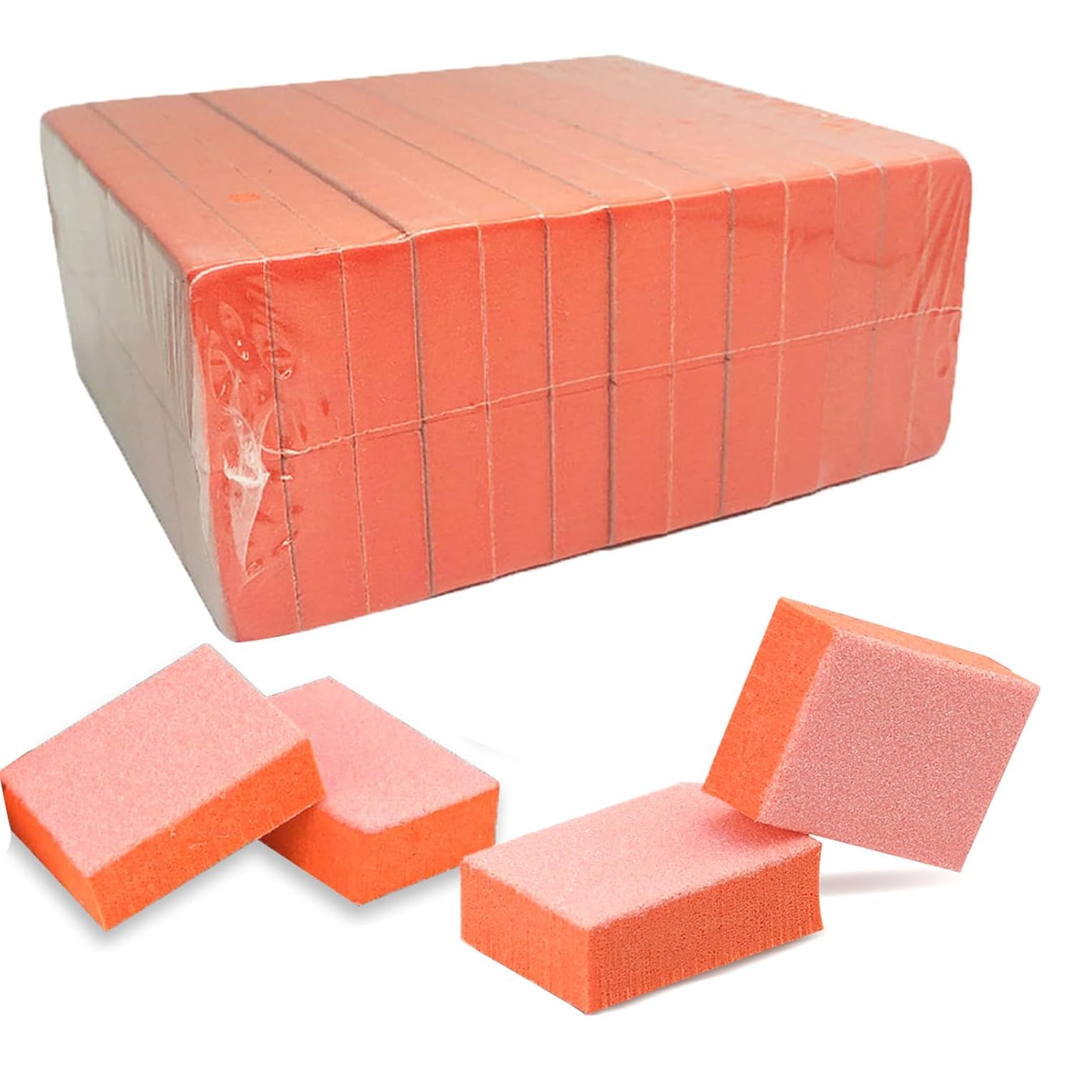 MARYTON Mini Nail Buffer Blocks 80/100 Grit, 130 Pack for Acrylic & Gel Nails - Professional Buffing for Smooth Manicures