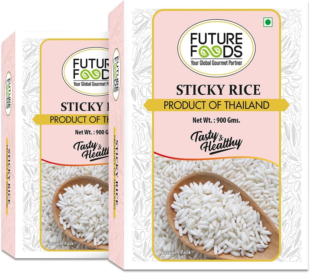 Glutinos Sticky Rice 900 gram (Pack Of 2)| Sweet Rice | Healthy & Tasty | Gluten Free | Fibre Rich | Product Of Thailand