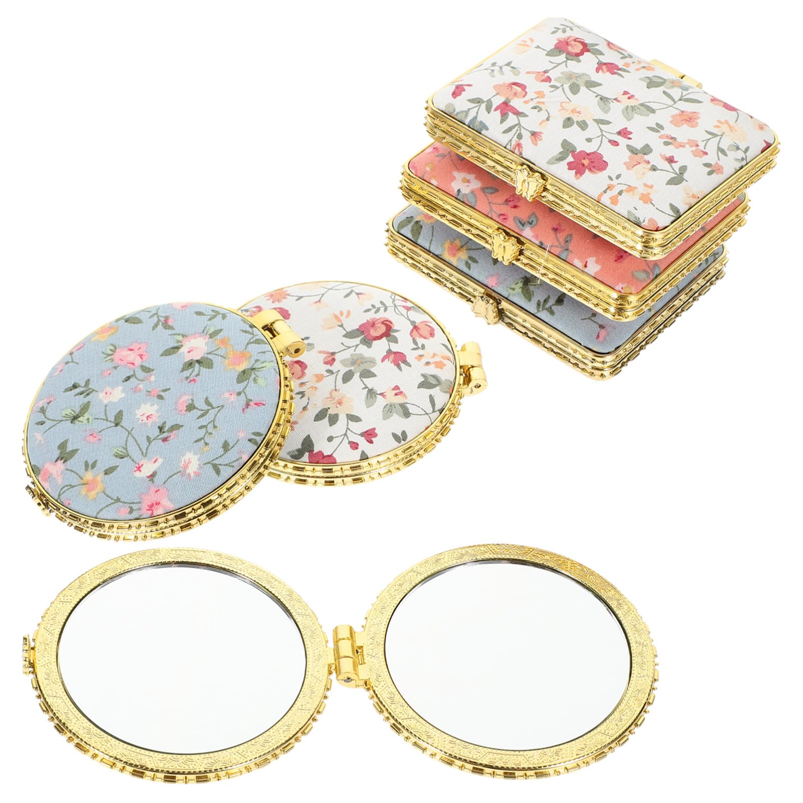 Miroir de maquillage pliable haute définition petit miroir de poche en verre léger lot de 6 femmes