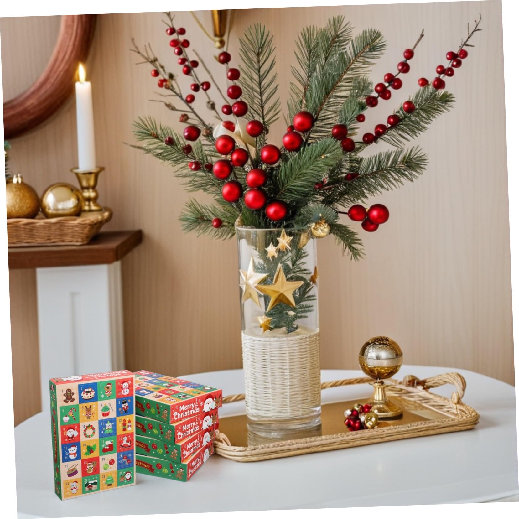Didiseaon 5pezzi Scatola Dell'avvento da Riempire Scatole Regalo Dell'avvento Vuote Scatole di Carta per Calendario di Natale da Riempire per Vacanze Scatola per Conto alla Rovescia