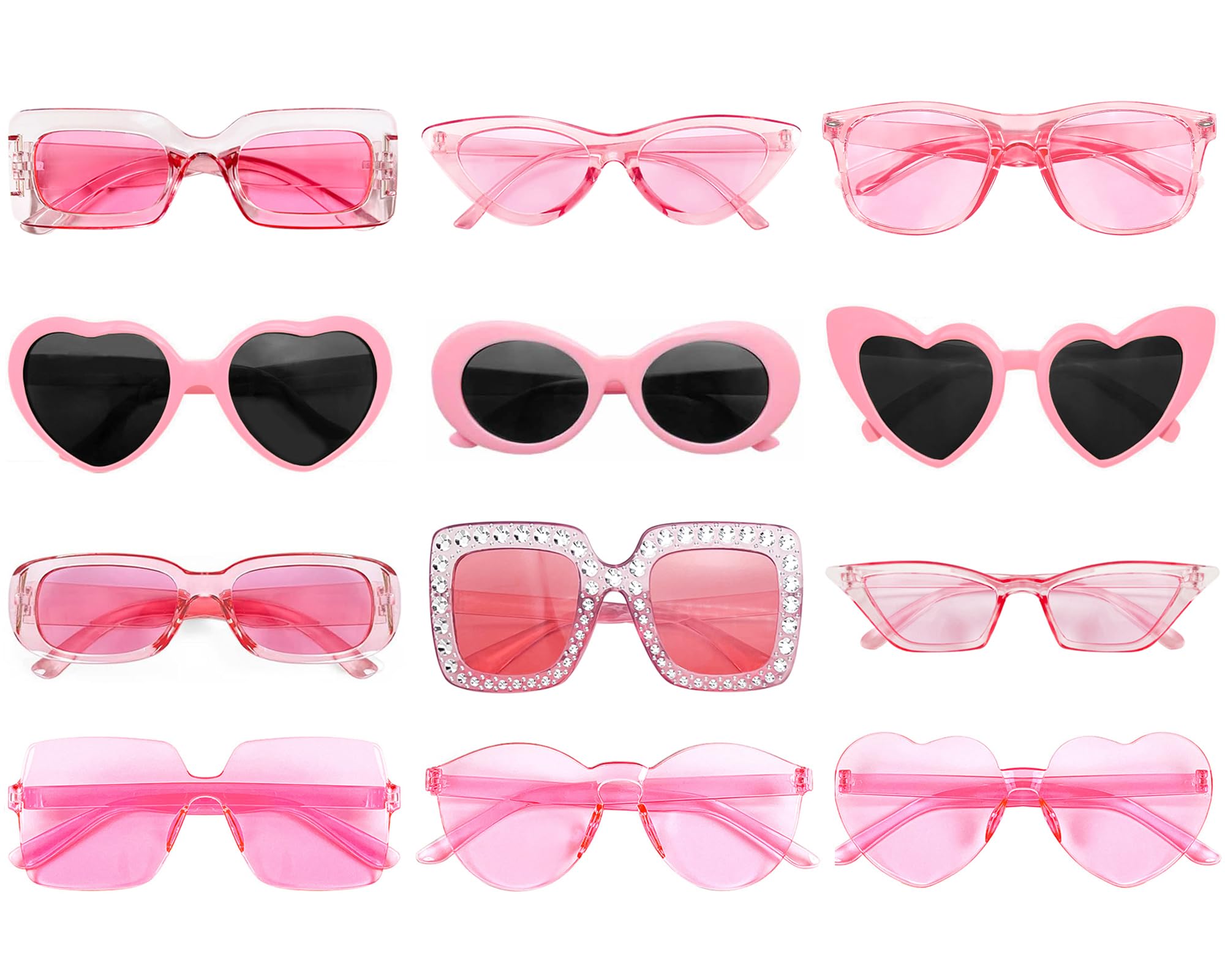 Matcheck 12 Mixed Style Colored Sunglasses Classic Retro Party Favors Eyewear Costume Accessories Bulk Glasses Unisex Adult