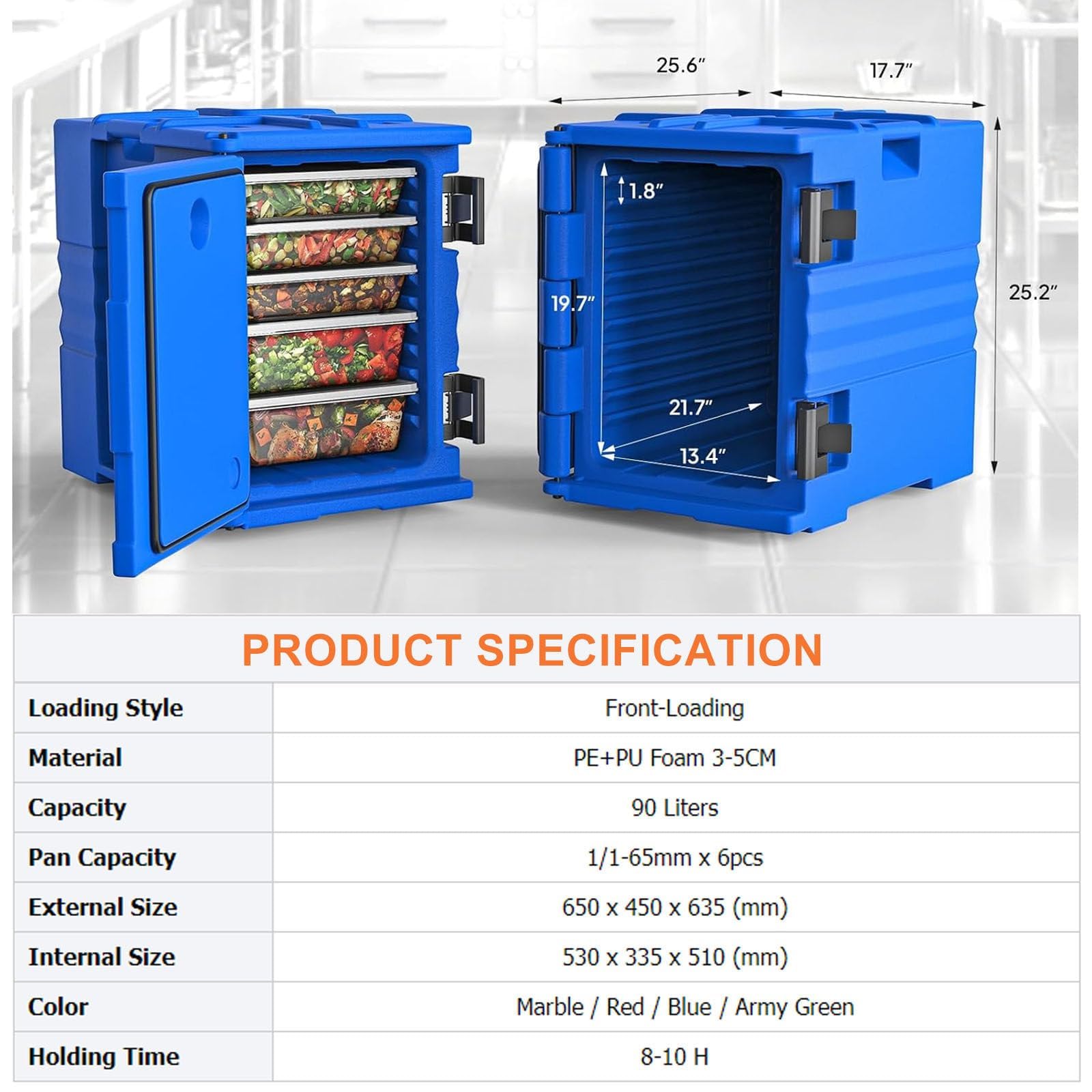 Bolsa de transporte de alimentos aislada con ruedas, caja de entrega térmica portátil para eventos al aire libre, cafetería, catering y fiestas, calentadores apilables