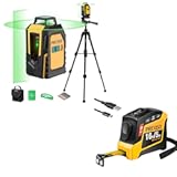 2-in-1 Digital Tape Measure 16Ft & PREXISO 360° Laser Level with Tripod, 100Ft Self Leveling