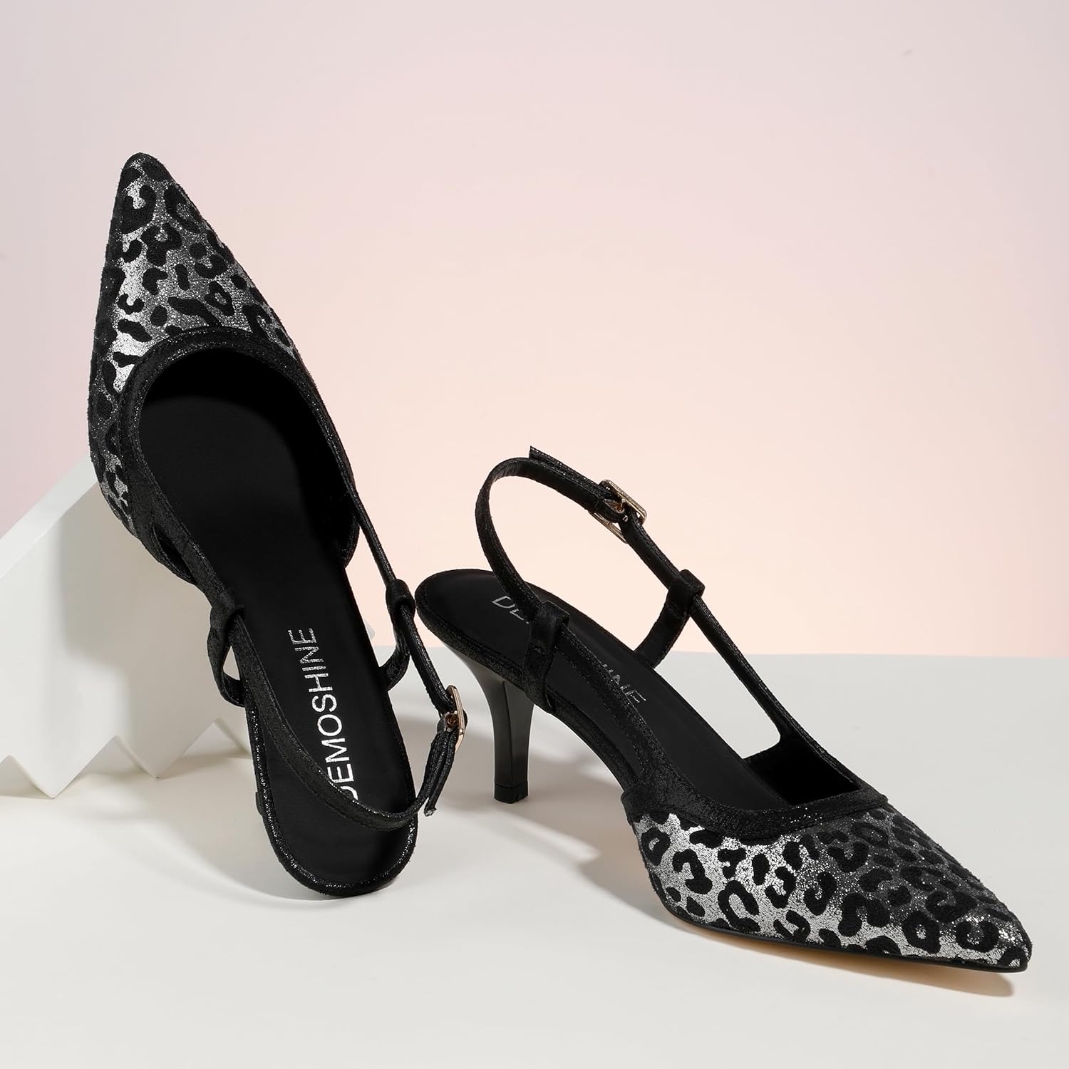 Women's Slingback Kitten Heels Pointed Closed Toe 2 Inch Low Heel Pumps for Wedding Business Work Comfortable Classic Dressy Shoes - Image 4