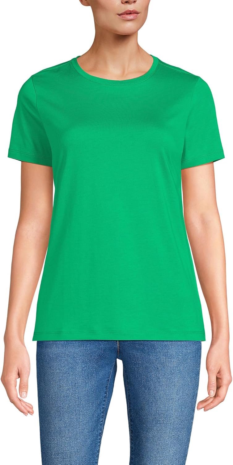 Lands' End Women's Relaxed American-Grown Supima Cotton Crew Neck T-Shirt