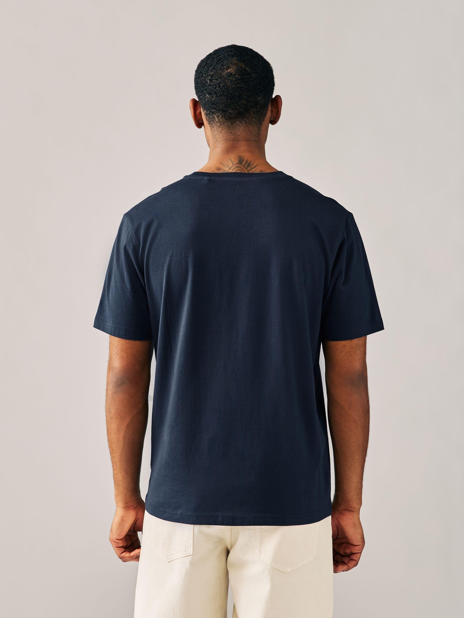 NEXT Camisetas para Hombre, Cuello Redondo, 100% Algodón, Pack de 4 Camisetas