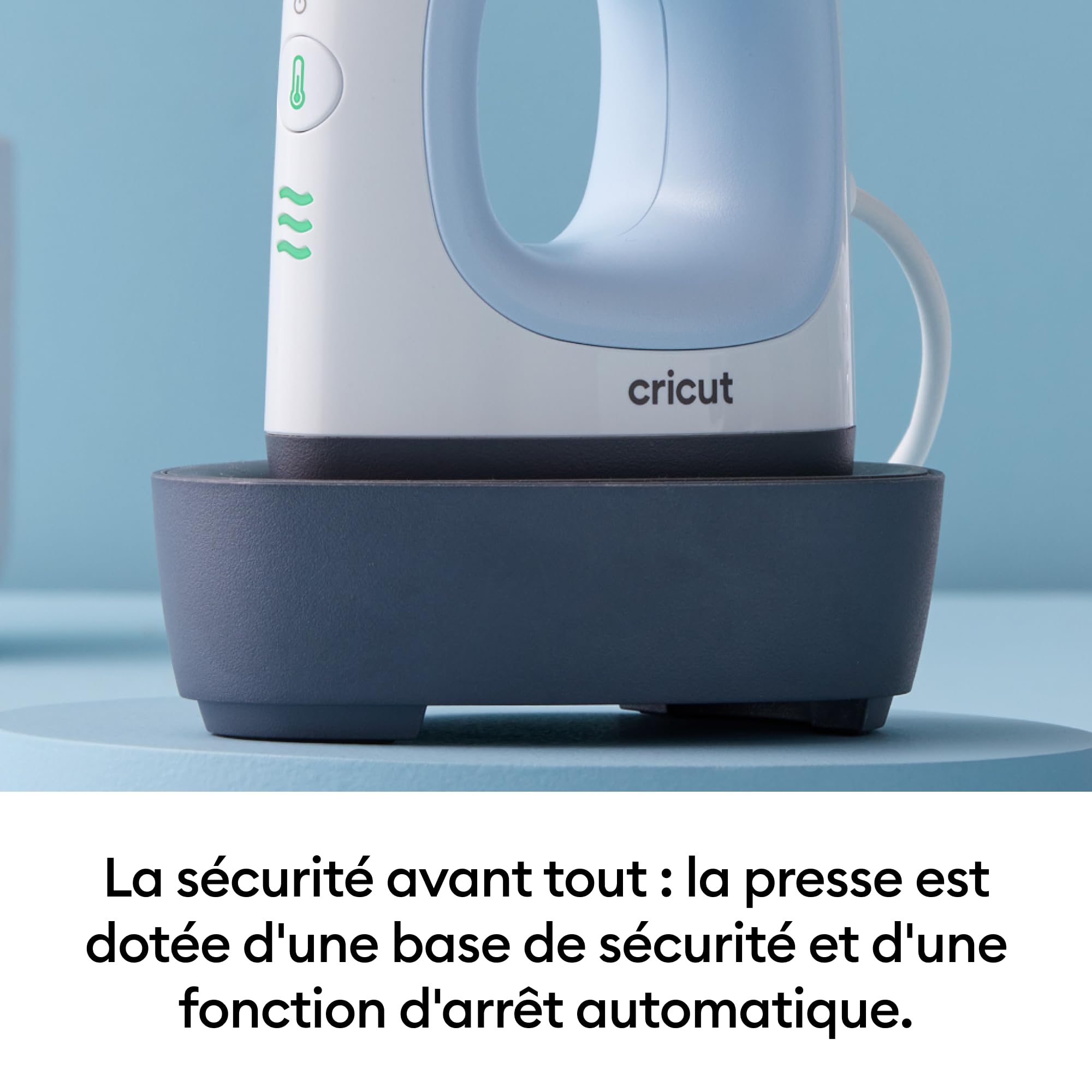 Cricut EasyPress Mini | Presse à chaud compacte pour vinyle thermocollant (HTV), produits Infusible Ink et de sublimation | Bleu zen
