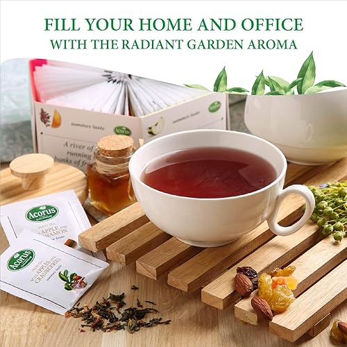 Miniatura 7 de ACORUS Juego de té de frutas con sabor de verano  Juego de cesta de té natural surtido  Caja de selección grande 60 bolsas de té  Juegos de regalo