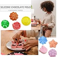 Vista 5 de 6 moldes de silicona para chocolate, molde de flores de CNYMANY molde de caramelo, molde de gelatina, moldes antiadherentes para cocina, bandejas
