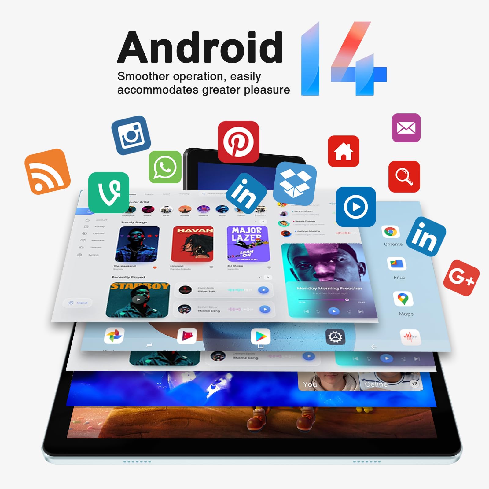 DOOGEE T10W タブレット 10インチ DOOGEE T10W Tablet Android 14,8000mAh Battery 10 inch Tablet,128GB