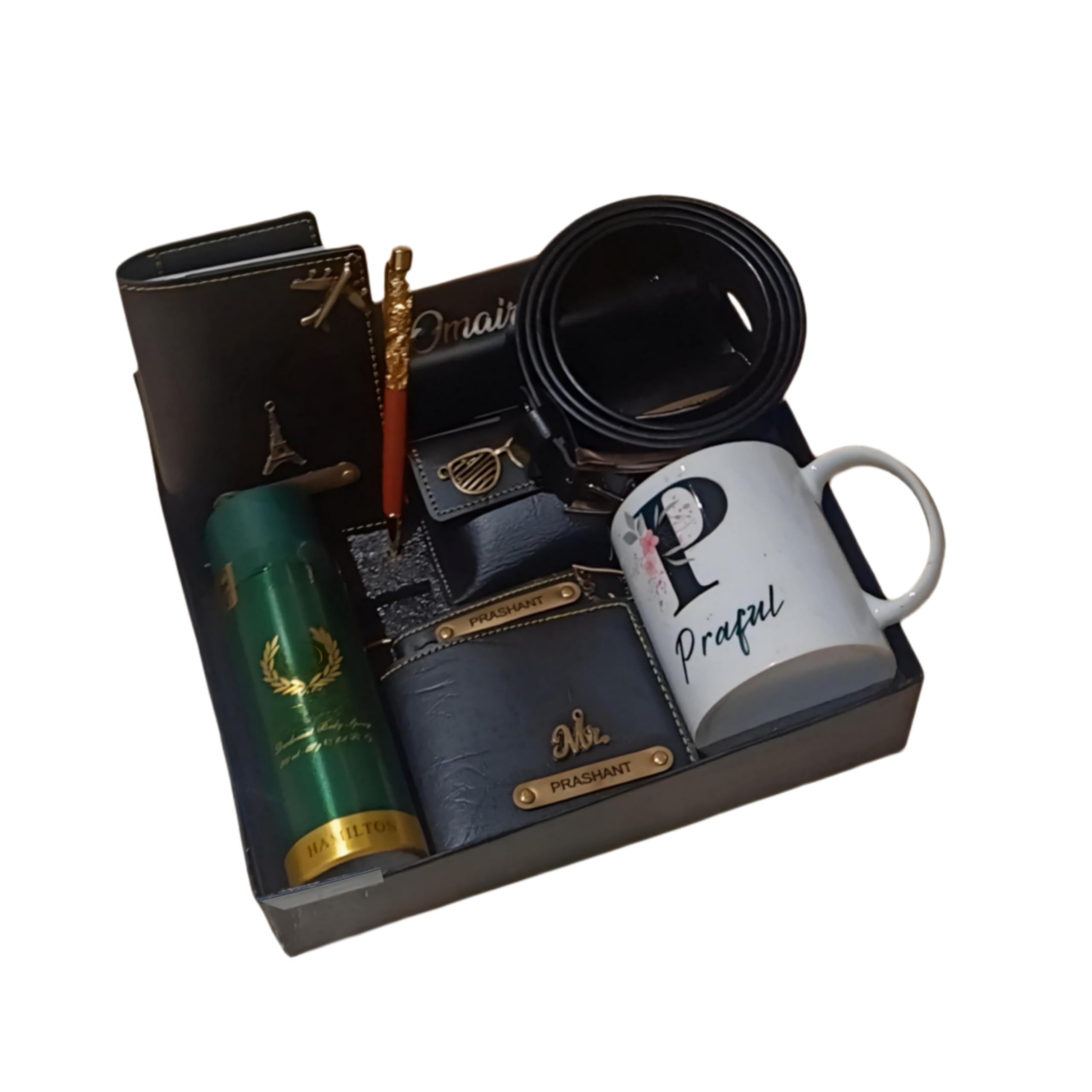 Shopforu Best Gift for Man 9 in 1 Hamper for Men |Personalized Wallet Combo Set & Perfume Customized Gifts for Man,Husband,Brother,Boyfriend,Father |Men’s Stylish Birthday (Black)