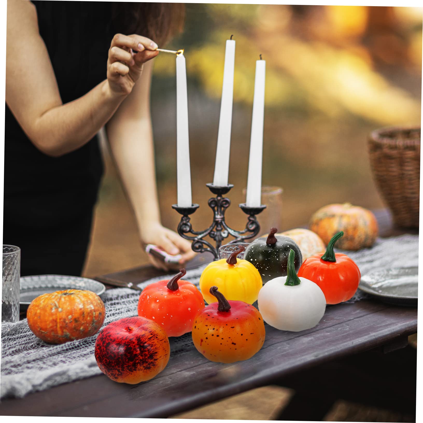 Zerodeko 5 Set Zucca Artificiale Forniture Per La Fotografia Di Halloween Mini Zucche Finte Zucca Di Schiuma Di Halloween Falso Oggetti Di Scena Fotografici Schiuma 12 Pezzi * 5