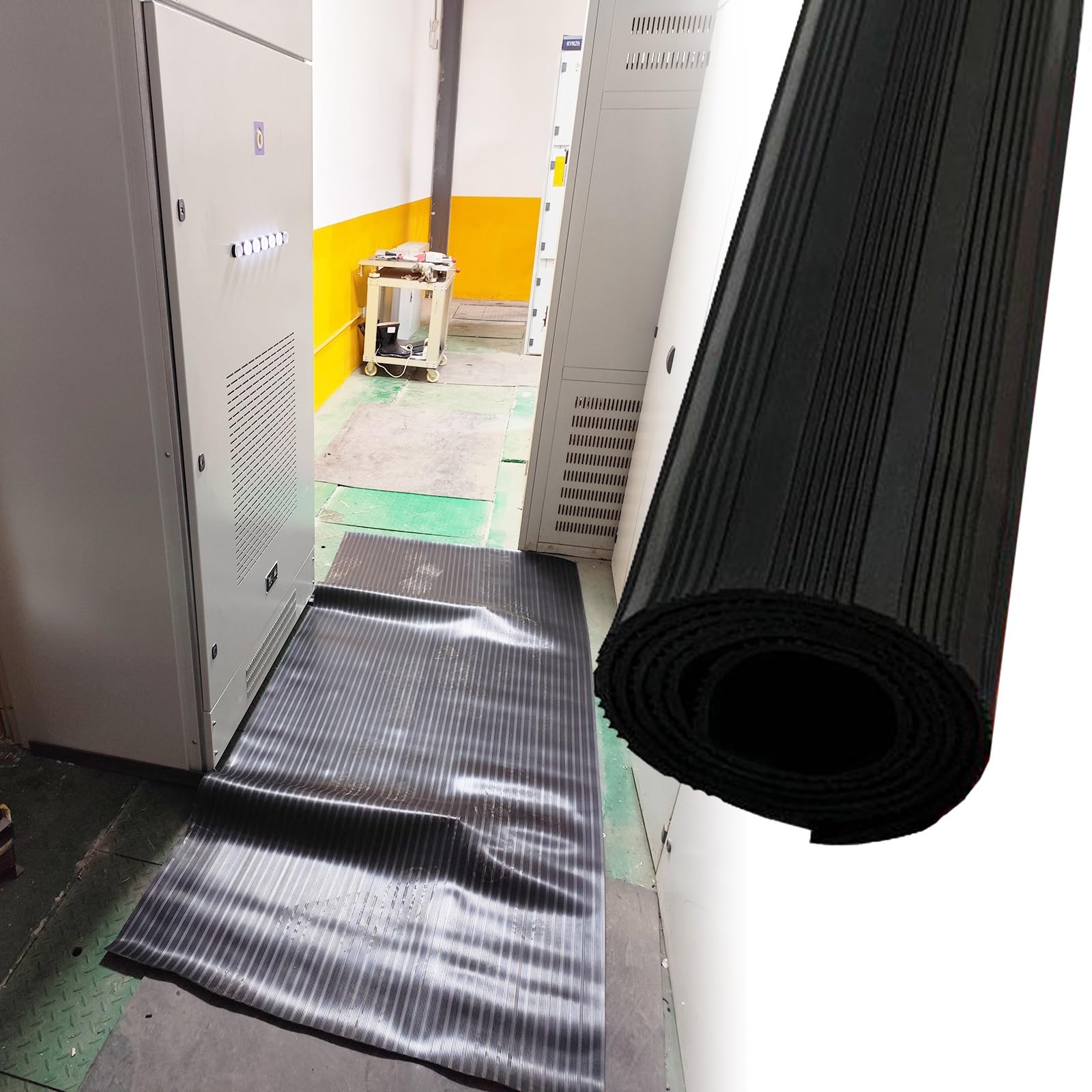 Alfombrilla Aislante, Alfombrilla de Goma Aislante de Alto Voltaje de 99 cm de Ancho, protección contra descargas eléctricas para talleres y fábricas, Alfombrilla antiestática para Cuadros e