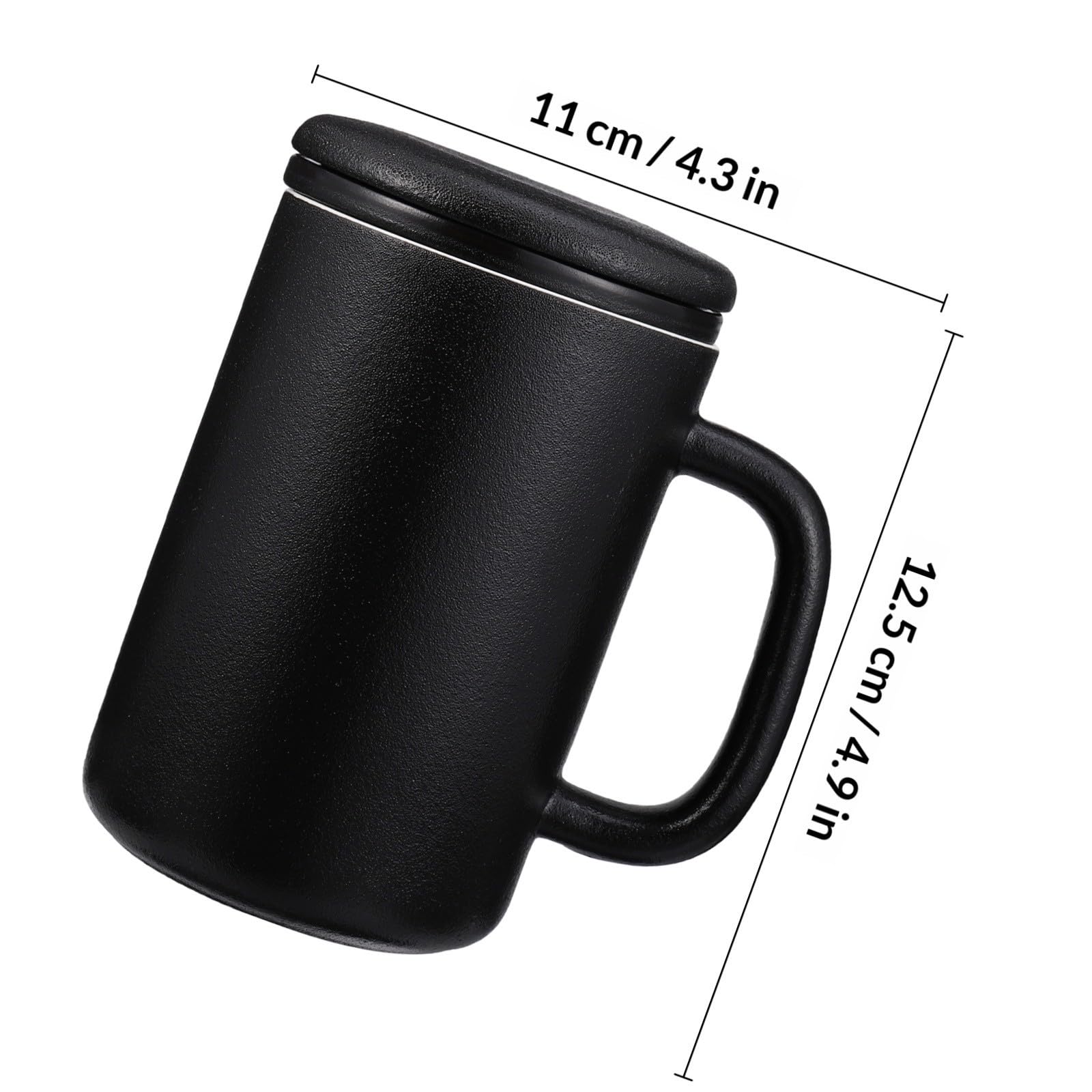 VALICLUD Taza de Cerámica para Té Infusor y Tapa, Capacidad 400ml, Diseño Sencillo y Moderno, Adecuado para Infusiones en Oficina o Casa