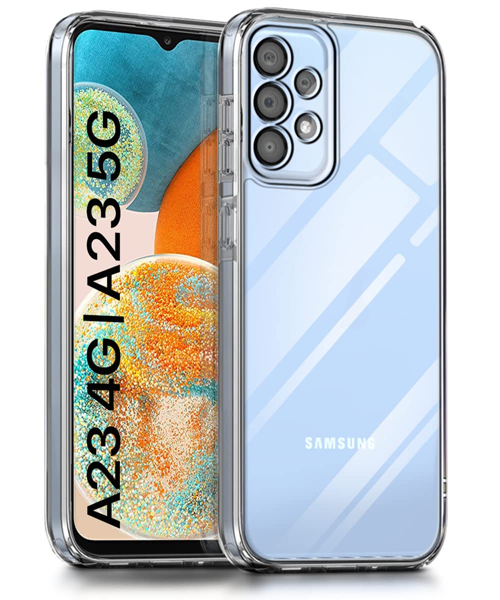 WOW IMAGINE Ultra-Hybrid Crystal Clear Back Case Cover for Samsung Galaxy A23 4G | A23 5G | Hard Back | Slim Fit Shockproof Design | Camera Protection Bump | Back Cover Case (PC,TPU | Transparent) (B0C2VFS538) Amazon Price History, Amazon Price Tracker