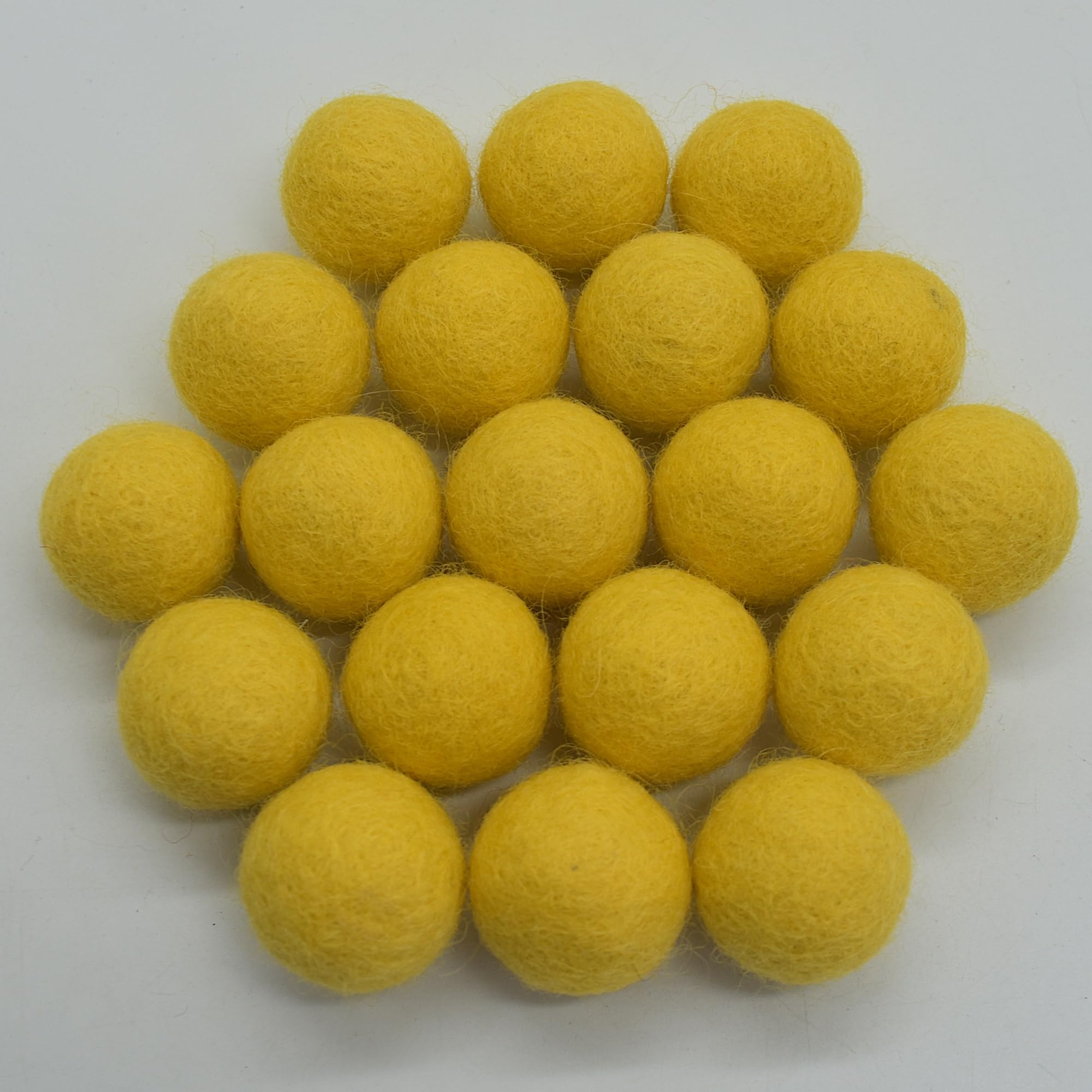 Oriental Direct Mustard 100% Wool Felt Balls - 2.5Cm - 100 Count