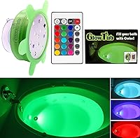 BurlyEffects GlowTub Underwater Remote Control LED Color Changing Light for Bathtub Spa Pool - Battery Powered 16 Colors