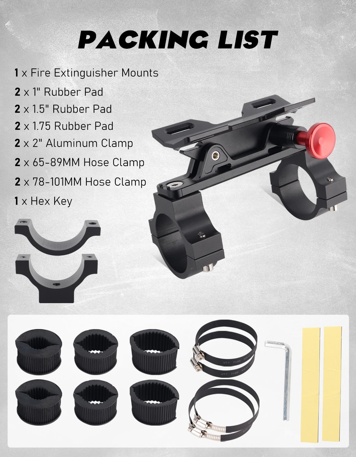 Soportes para extintor de incendios de barra antivuelco, soporte de extintor UTV de liberación rápida de aluminio compatible con Can Am X3, Polaris RZR Ranger 1000