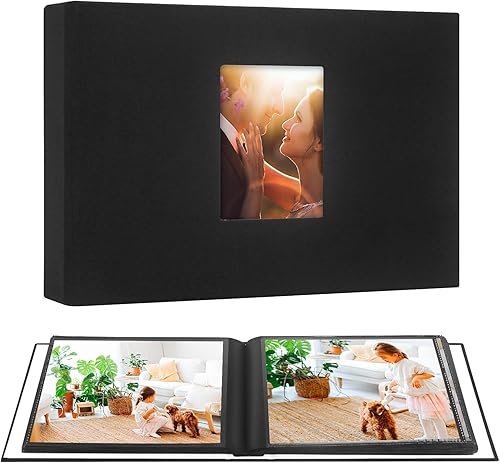 Aevdor Álbum de fotos de 72 bolsillos de 8 x 10 pulgadas con capacidad para 72 fotos horizontales, álbum de fotos de 8 x 10 pulgadas, cubierta de