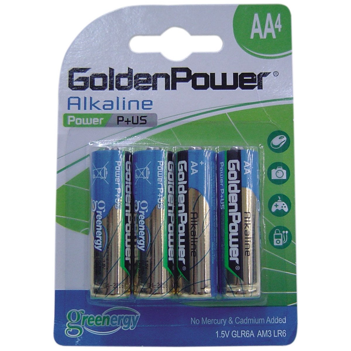 GOLDEN POWER 1.5V AAA ECOTOTAL ALKALINE POWER PLUS GLR03A (AAA) 8+2 PCS/card | Office Star