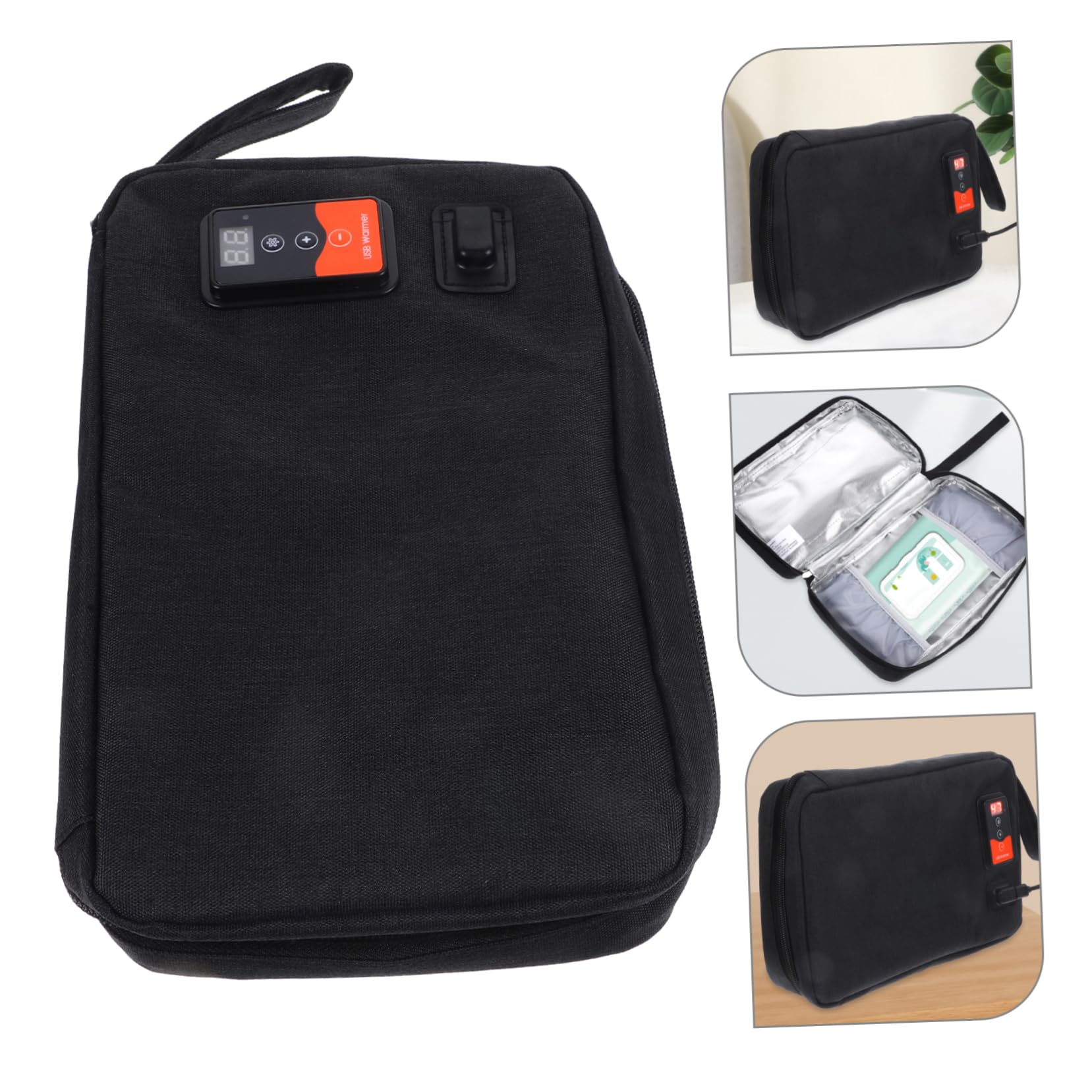 Vaguelly Tragbarer Feuchttuchwärmer mit USB Ladefunktion Energiesparend aus Neopren und Polyester für Unterwegs und Hause Geeignet Hält 20-80 Tücher Warm