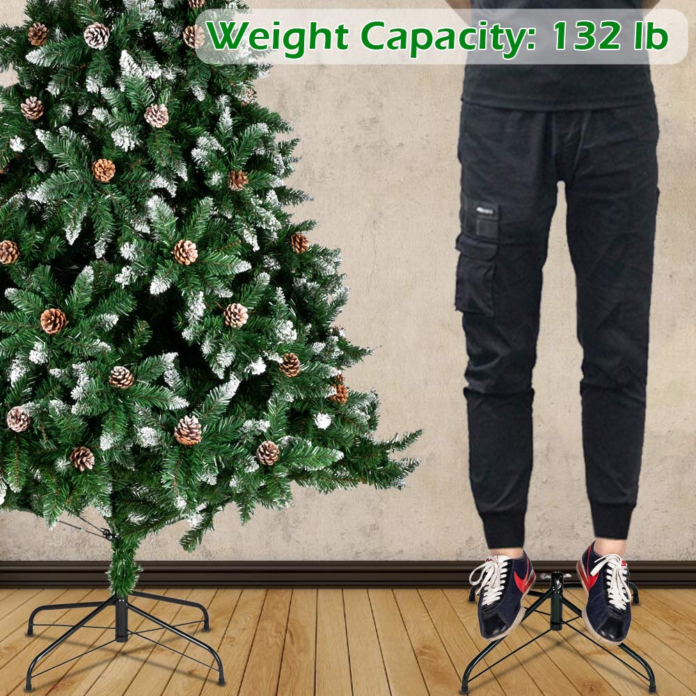 LALAHO Sapin de Noël Artificiel de 150 cm, Arbre de Noël avec 700 Pointes de Branche - Matériau PVC Ignifuge avec Pied en Métal et décoration de Pomme de pin, Vert