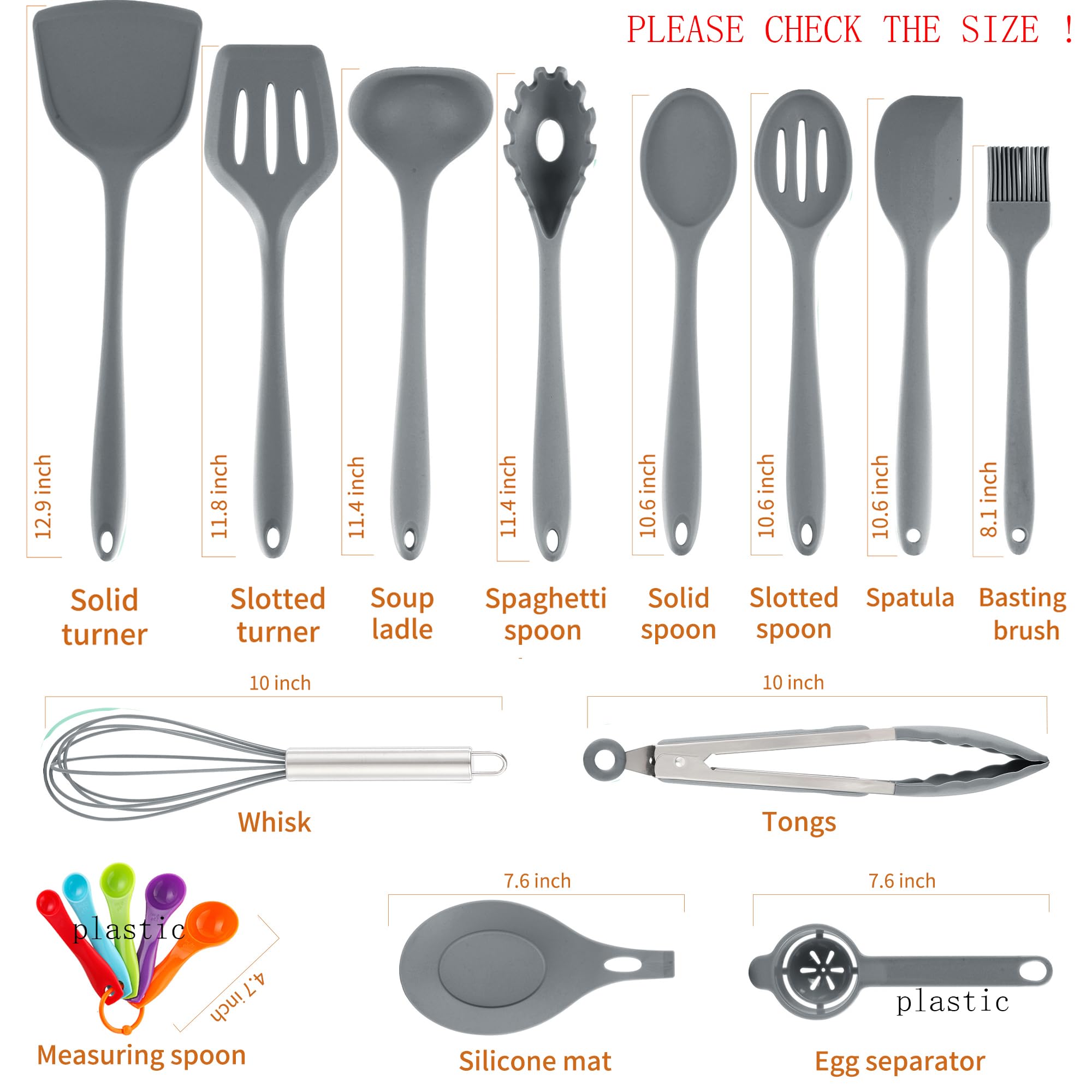 FURNIFE 18 Pcs Cooking Utensils Set, Kitchen Utensils Set with Utensil Holder, 446°F Heat Resistant Silicone Spatula Set, Kitchen Gadgets Tools Set for Nonstick Cookware BPA FREE