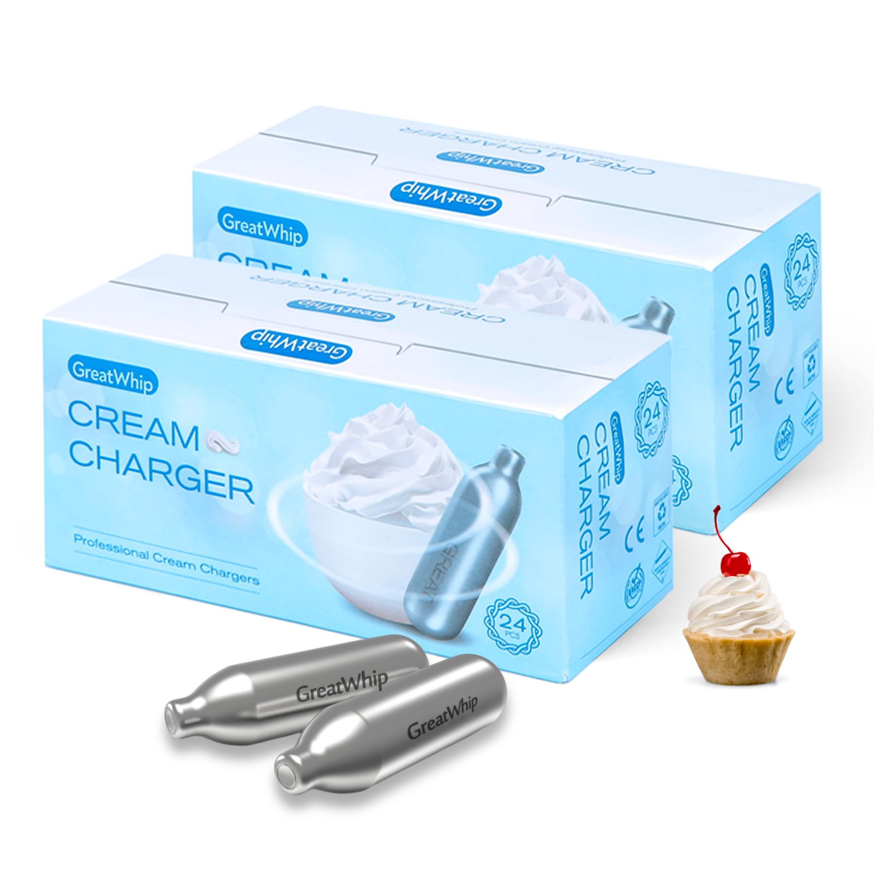 GreatWhip Sahnespender 0,5L - Aluminium Sahnespritze Mit Düsen Blau