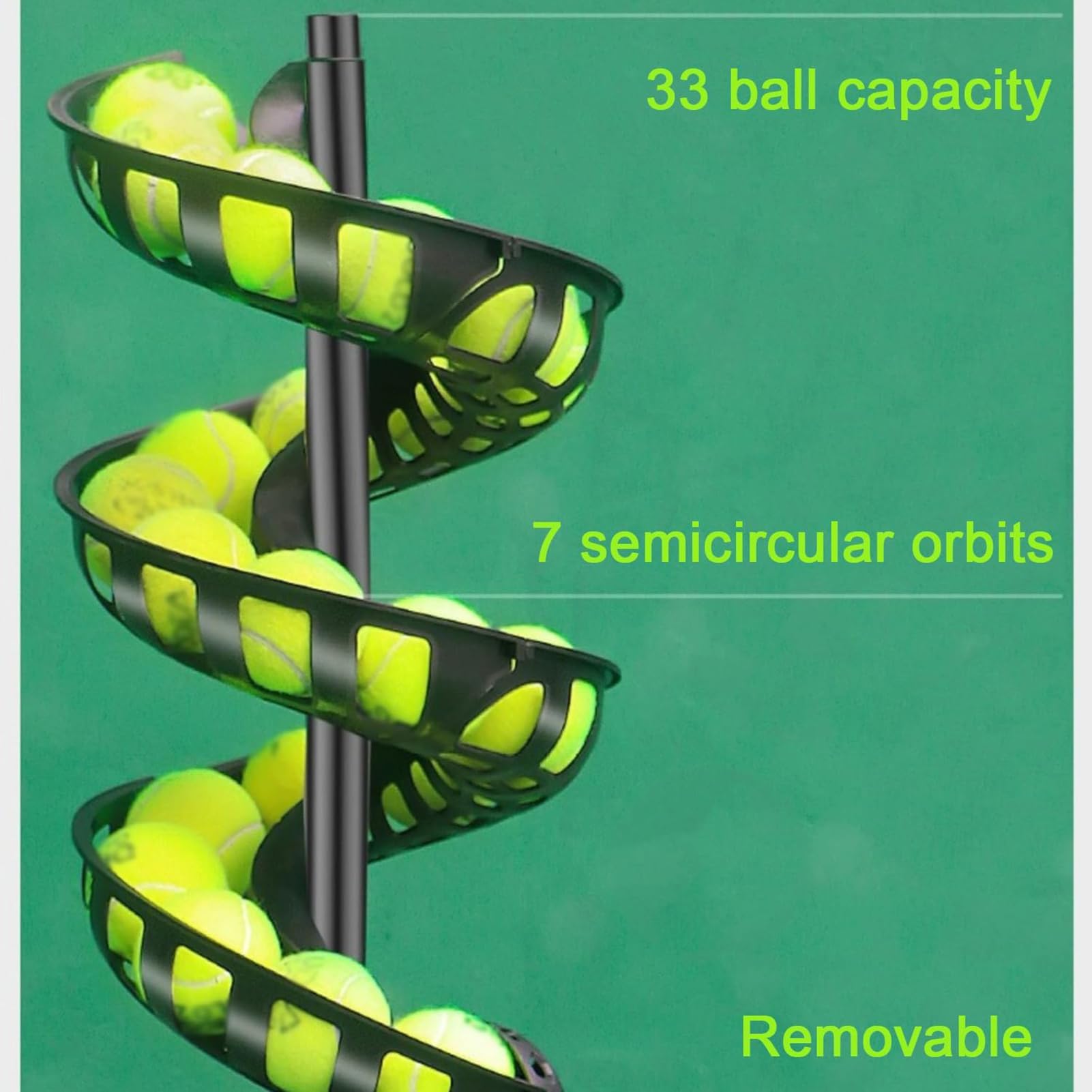 Máquina de Pelotas de Tenis, Máquina Lanzapelotas de Tenis Portátil, Lanzador Automático Profesional, Capacidad 33 Pelotas, para Principiantes y Entrenamiento, Uso en el hogar/cancha