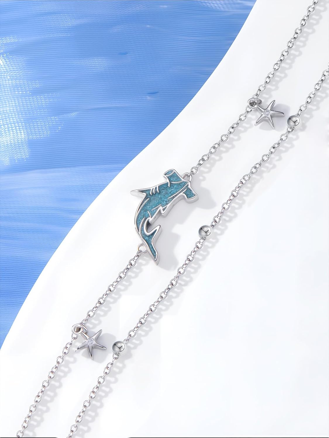 Womens Anklet Sterling Silver Layered Chain Anklets Adjustable Foot Jewelry Gifts for Women 9+2 inch