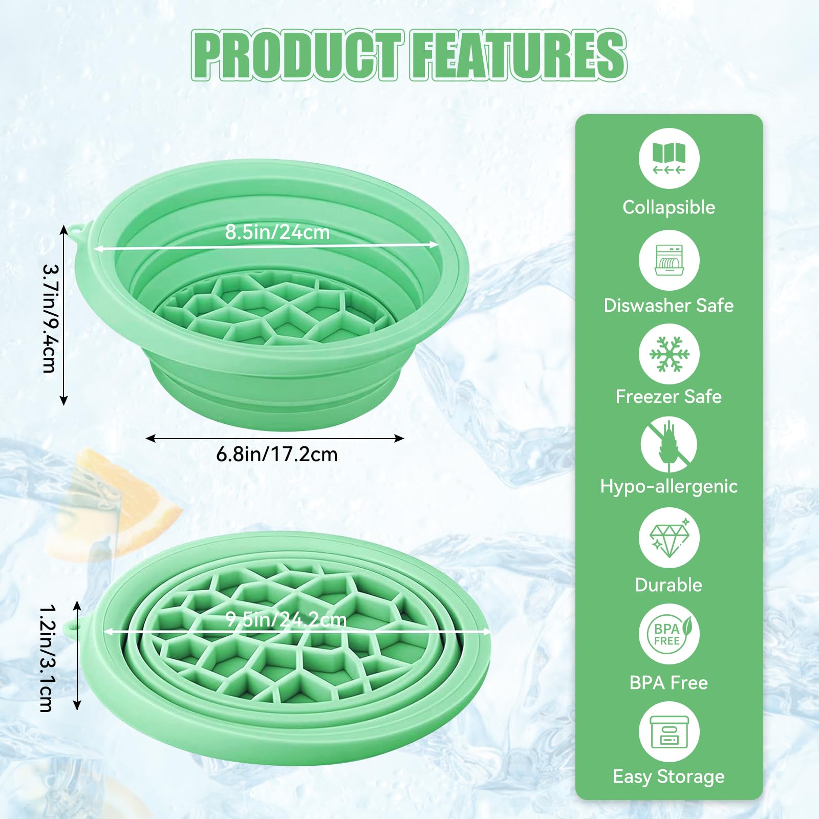 nnOuOnn Silicone Ice Face Bowl, Foldable Facebowl with Built-in Icetray, Quick Cooling for Puffiness Relief Soothe Skin - Image 2