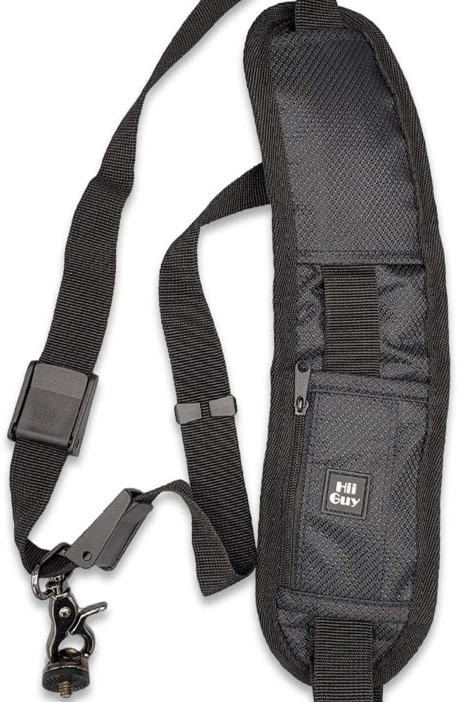 HII GUY Camera Strap, Adjustable Padded Sling for All SLR and DSLR Cameras, Neck and Shoulder Strap, 32 Inches Long, with Screw Mount, Safety Tether, Microfiber Lens Cleaning Cloth, and eBook