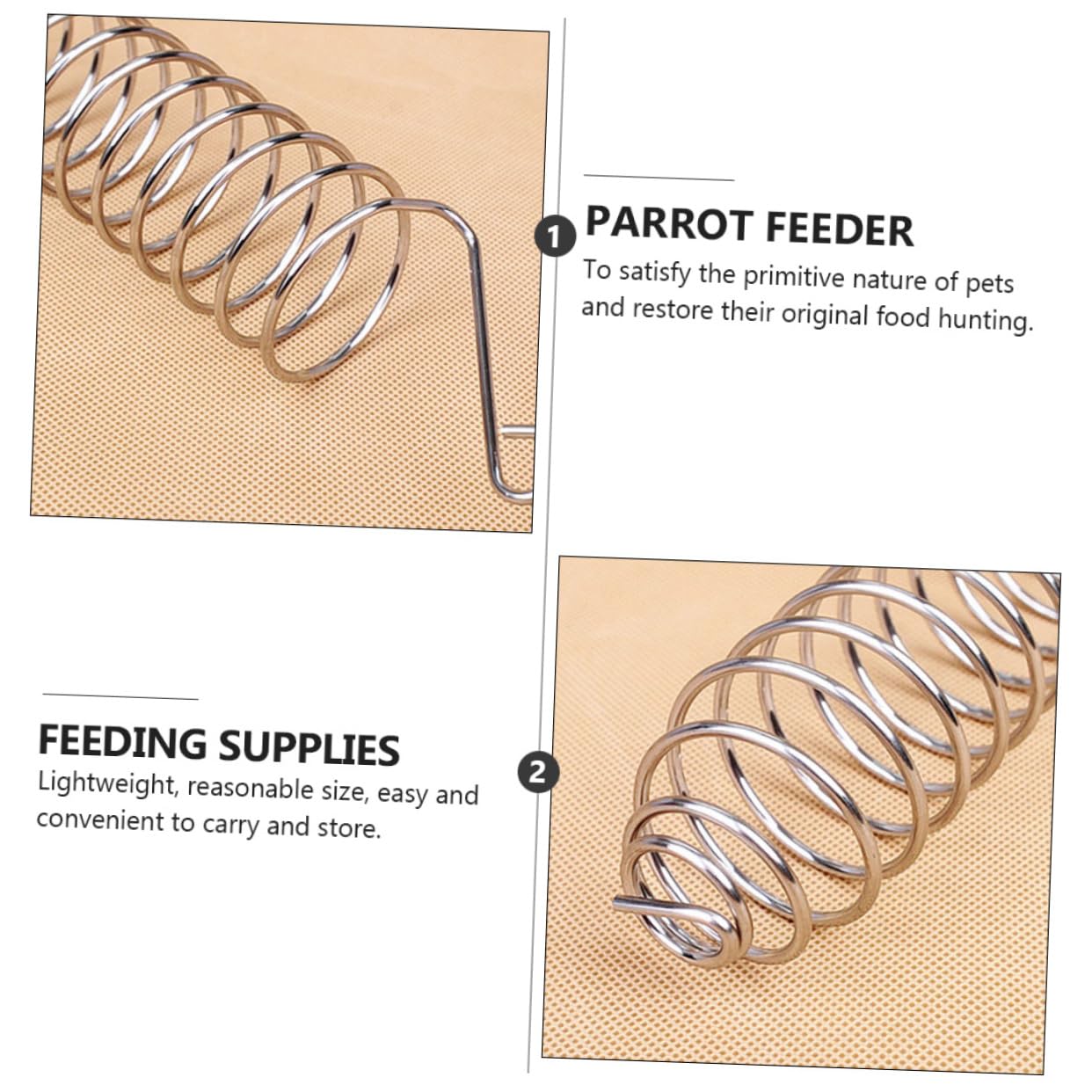 ORFOFE 3 Pz Mangiatoia Per Pappagalli Forniture Per Animali Domestici Cibo Per Uccelli Spiedino Di Dolcetti Per Uccelli Pappagalli Che Cercano Giocattoli Acciaio Inossidabile Silver