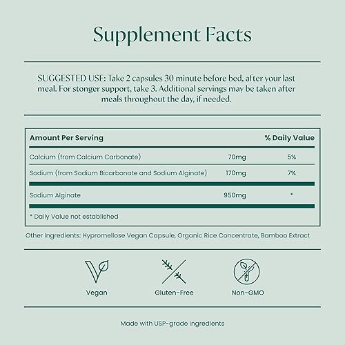 Miniatura 5 de Khelp - Suplemento de alginato de primera calidad para el reflujo natural, ERGE, acidez estomacal, LPR y reflujo ácido, sin medicamentos, diseñado