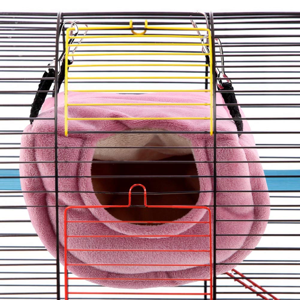 Winter-Vogelnest Aus Plüsch - Warme Hängematte Für Papageien & Ziervögel - Ideal Für Kalte Tage (Rosa)