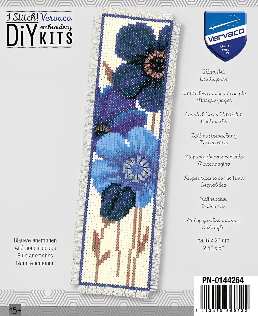 Vervaco Blue Anemones Counted Cross-Stitch Kit