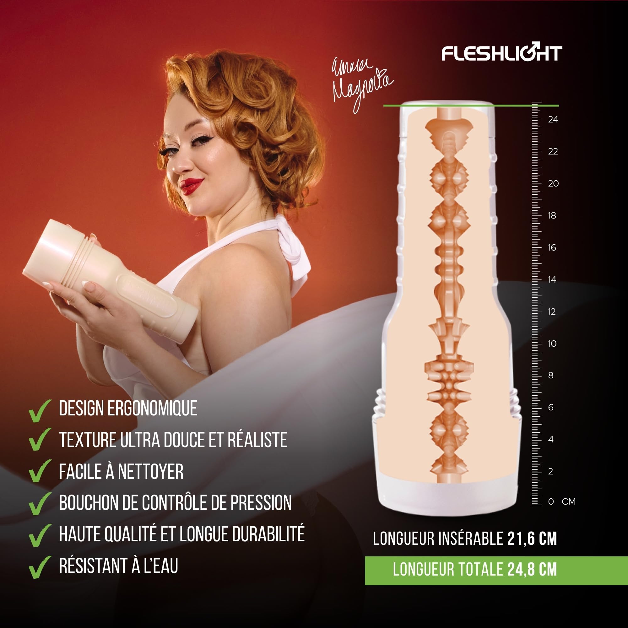 Fleshlight Emma Magnolia Regal (Lady) - Masturbateur Homme Real Experience - Sensation Intense - Facile à Nettoyer