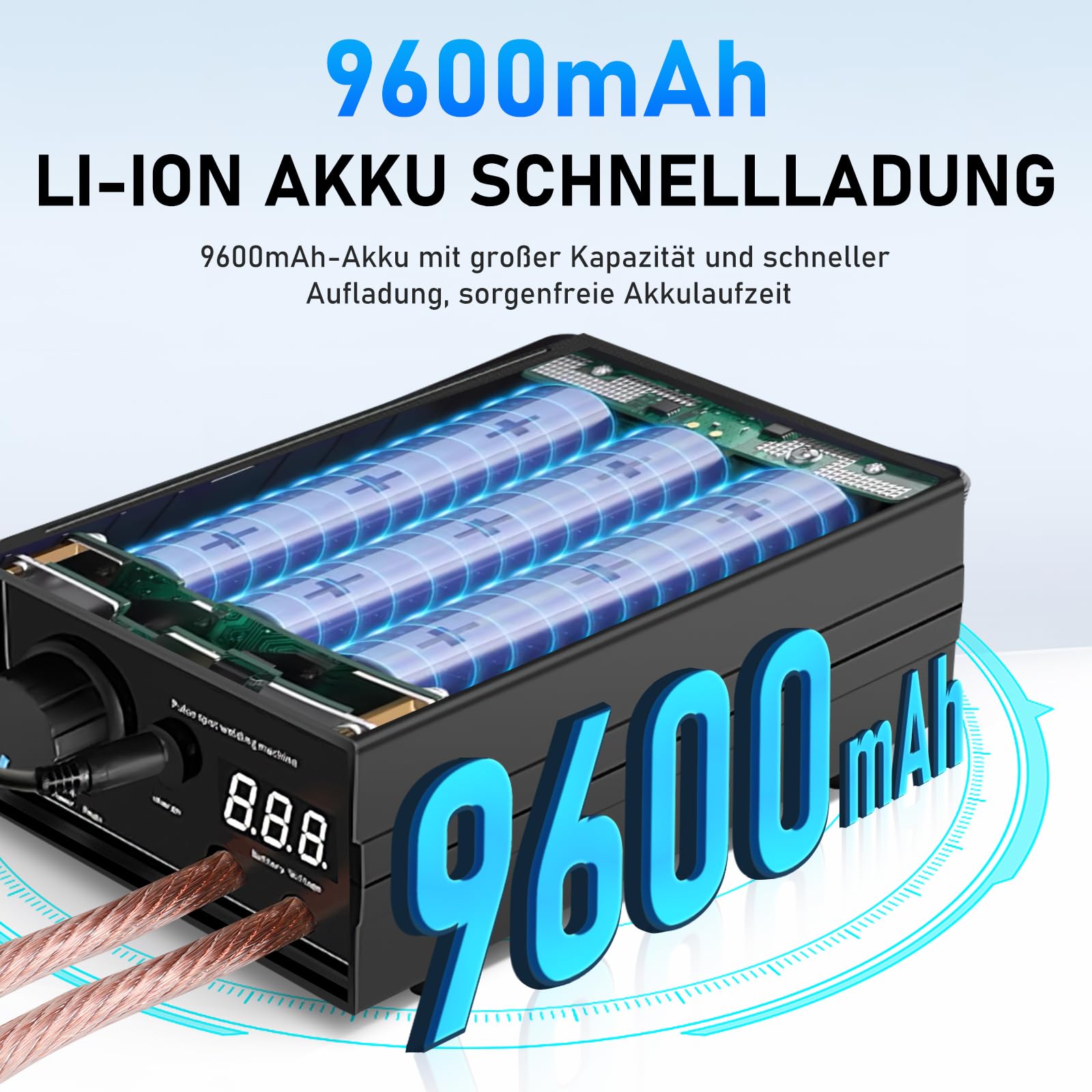 8000W Punktschweißgerät Akkus, Tragbares Punktschweißgerät DIY Kit, Handschweißgerät mit Nickelband, Einstellbare Schweißgeräte für Punktschweißmaschinenset
