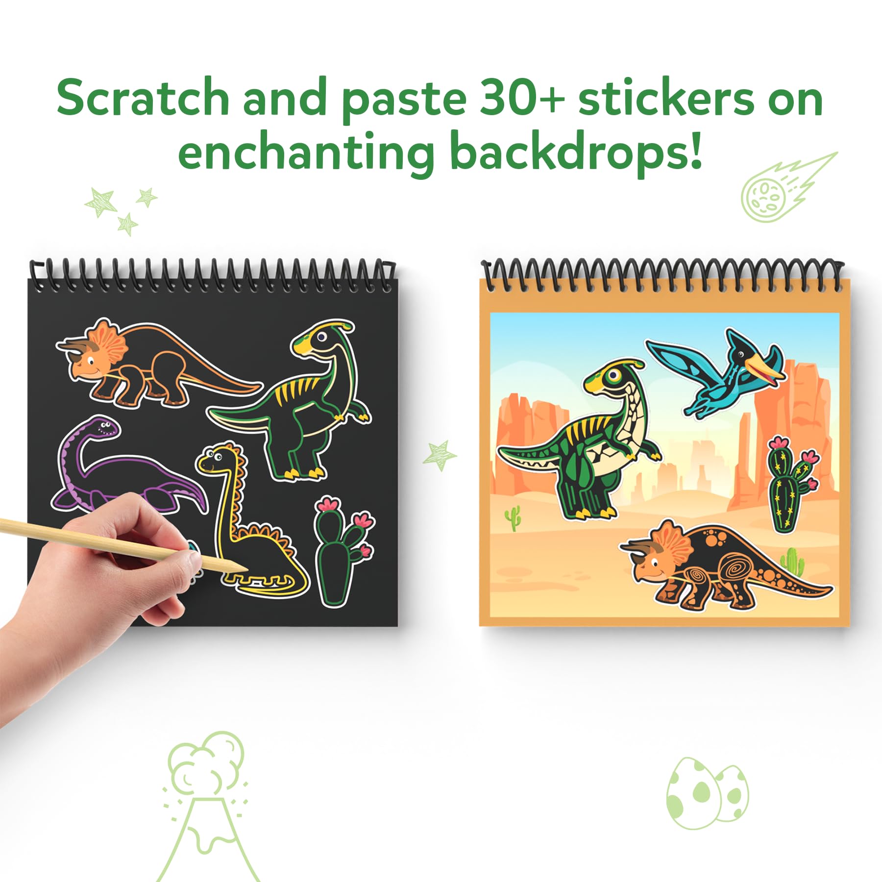 Skillmatics Scratch Art Book for Kids β Dinosaurs 3