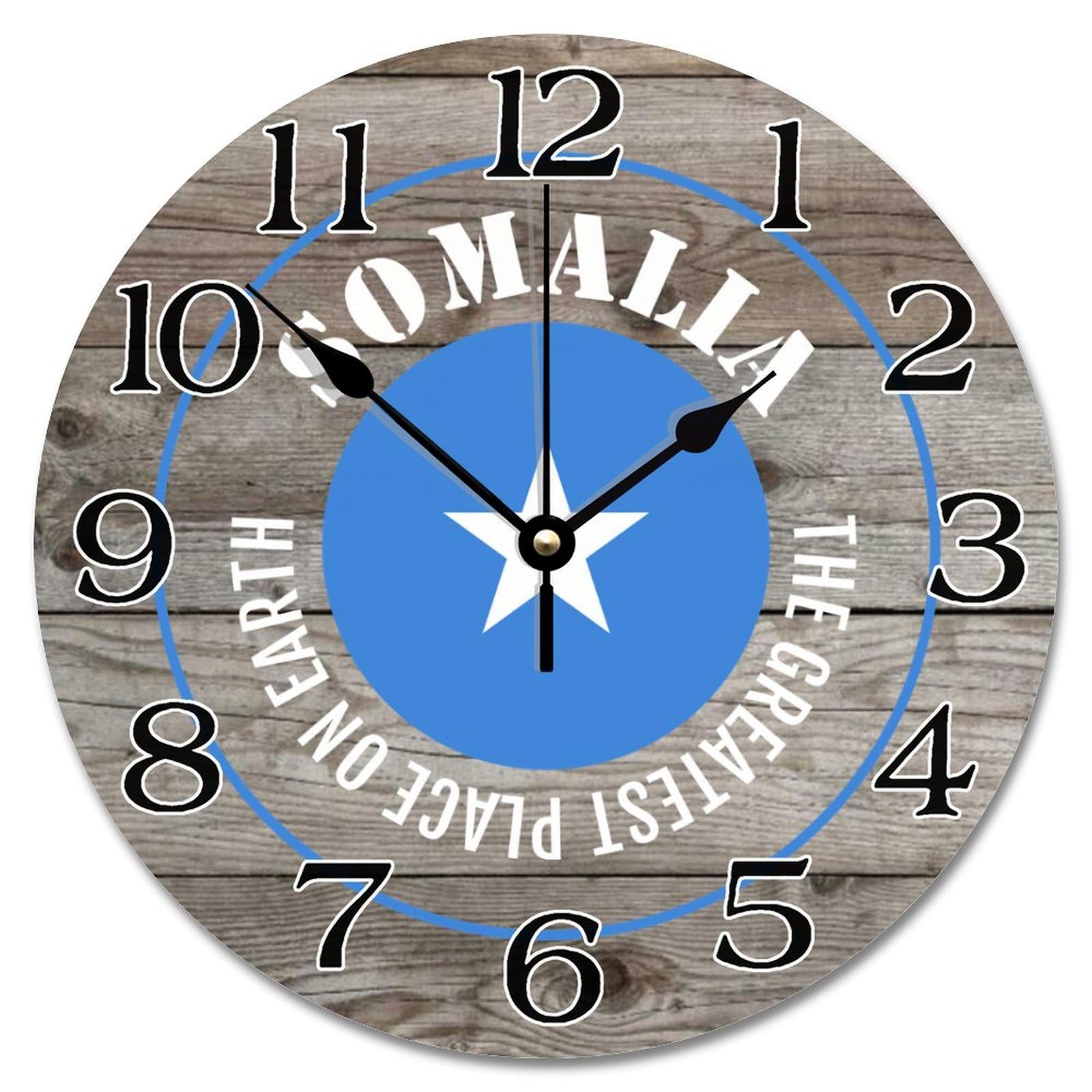 Horloge Somalie murale ronde de 30 cm pour habiller un mur de chambre vide