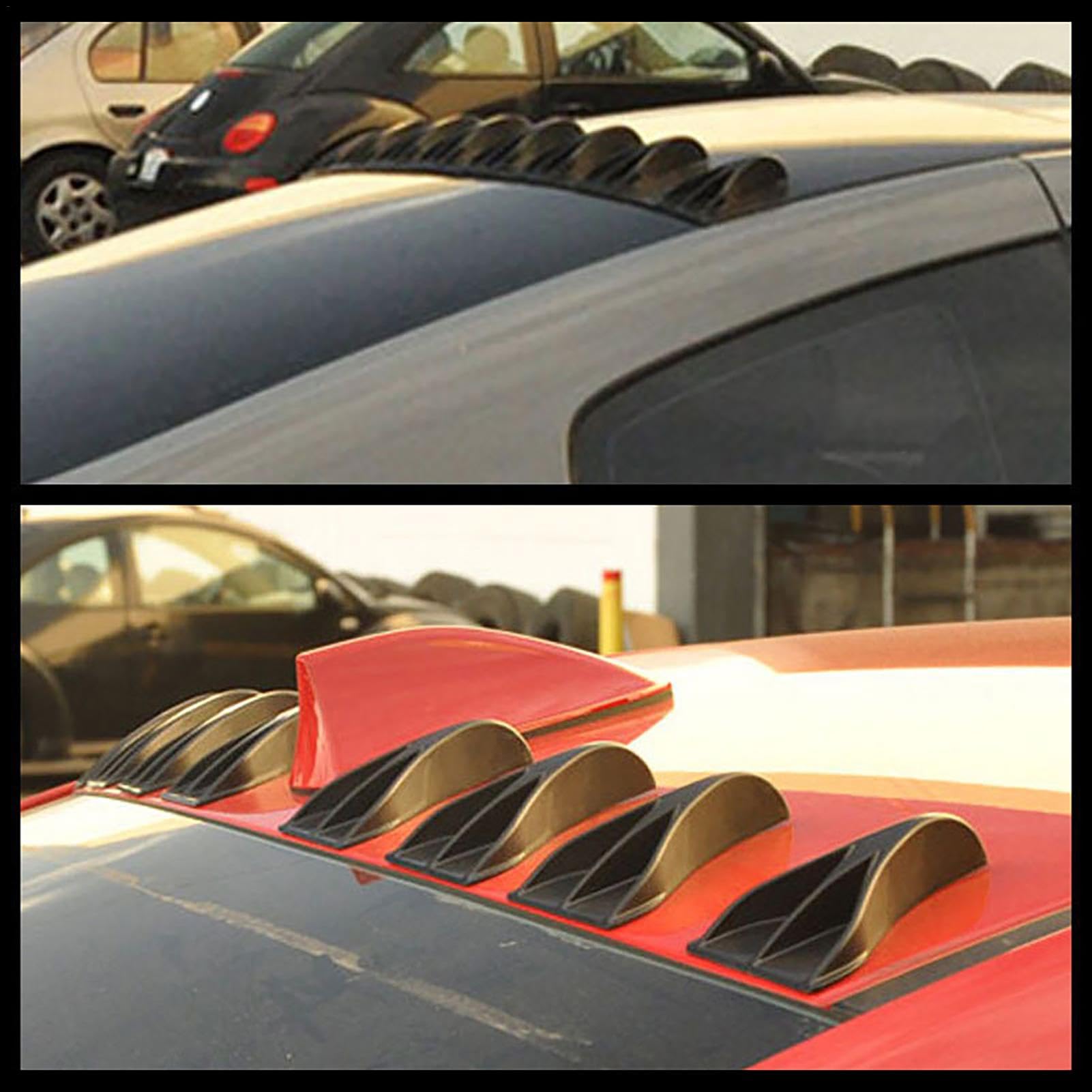 Aileron De Toit Style Requin Pour SUV/voiture - Autocollant Motif Carbone, ABS, Décoration Aérodynamique