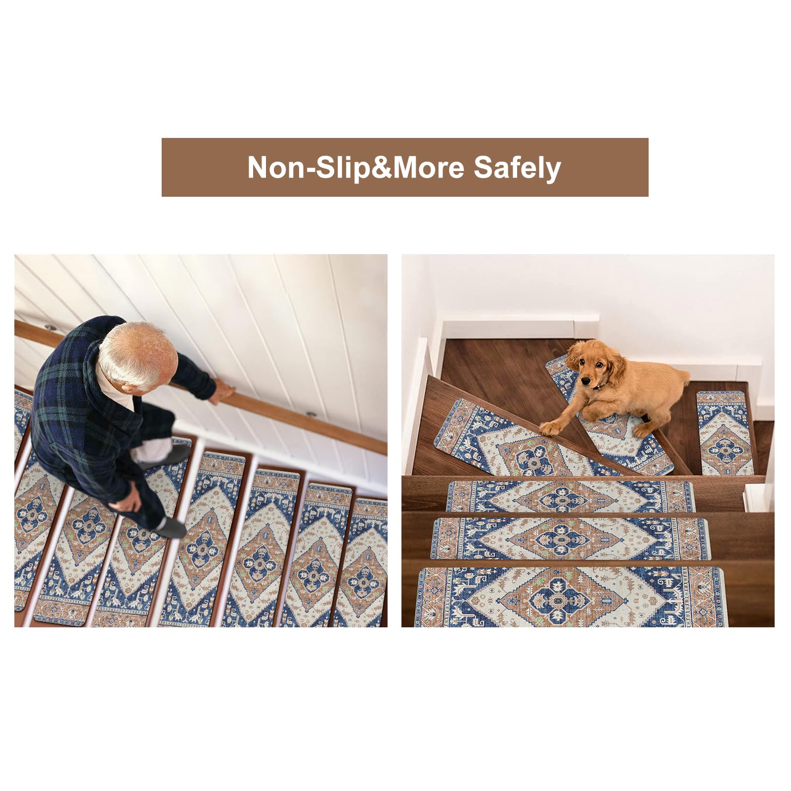 Self Adhesive Carpet Treads 15-Pack Non-Slip Stair Treads - Peel And ...