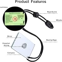 Vista 2 de Jetec 2 Pieces Survival Reflective Mirror 2 x 3 Inch Send Remotely PFD Mirrors Outdoor Survival Technologies Small Signal Mirror for Backpacking