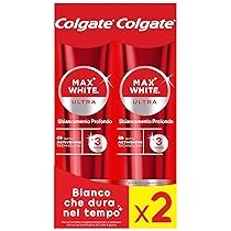 Colgate Dentifricio Sbiancante Max White Ultra Active Foam 50 ml I Denti Più Bianchi in Soli 3 Giorni * I Azione Ossigenata ad Assorbimento Profondo I Clinicamente Testato I Sbiancamento denti