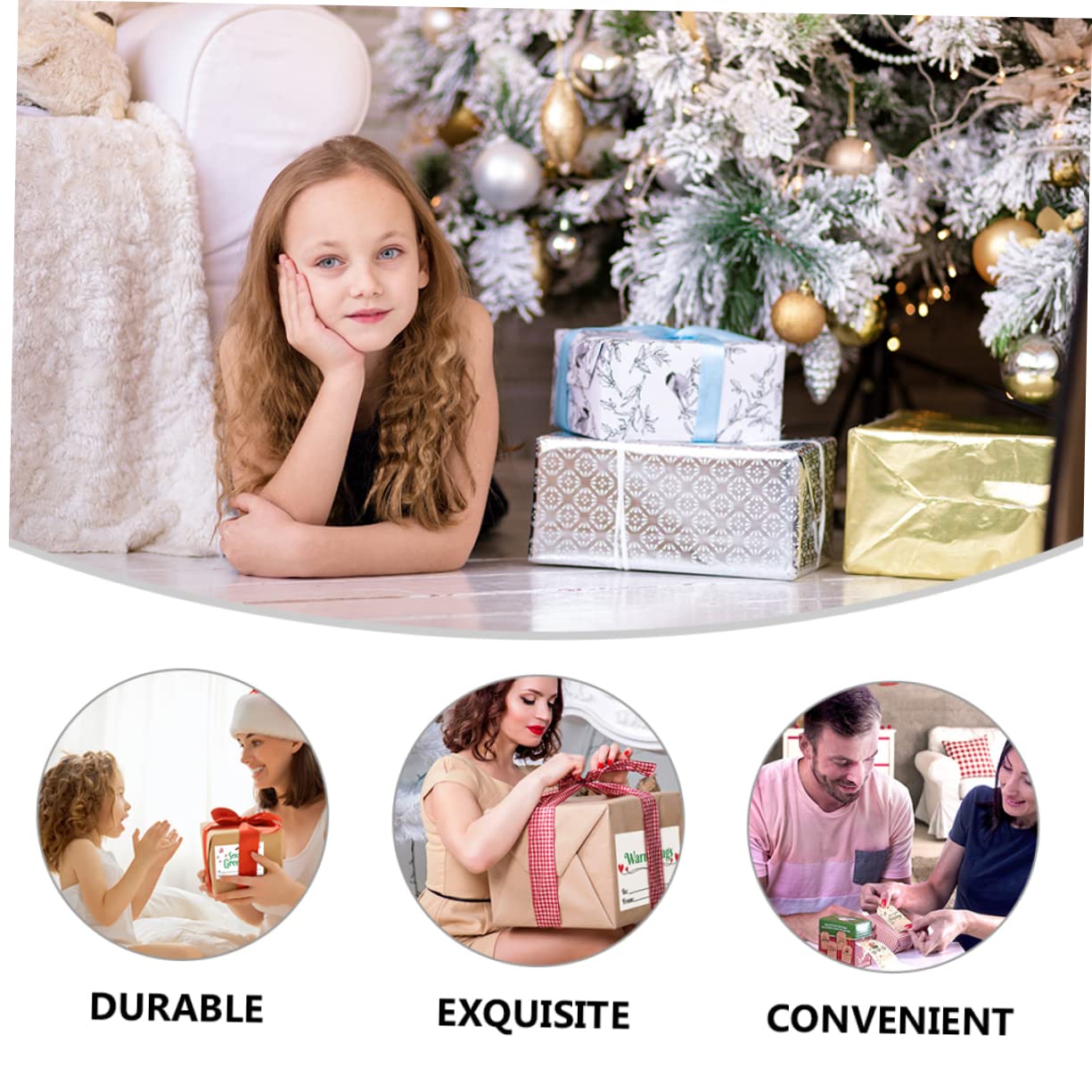 Lurrose 3 Rollen Selbstklebende Etiketten Weihnachtsetiketten Aufkleber Umschlagetiketten Weihnachtsetiketten Aufkleber Weihnachts Weihnachts Namensschilder