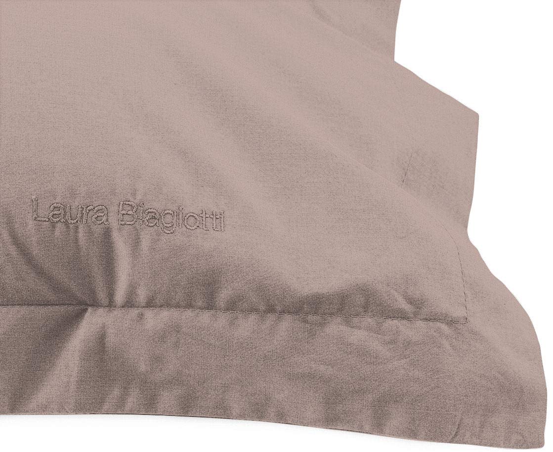 Completo Letto Tinta Unita in Percalle Laura Biagiotti, Rosa Antico, 270 x 290