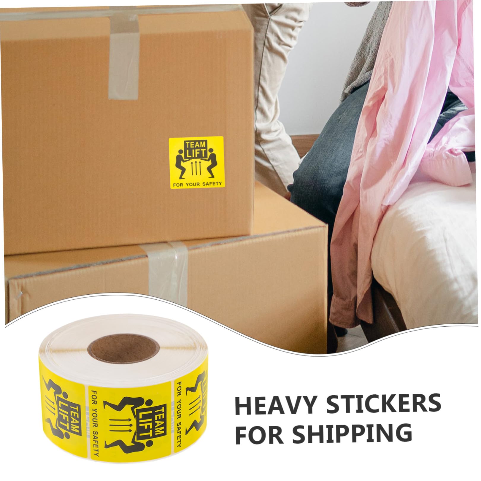 Healvian Étiquettes Autocollantes Lourdes pour Colis Rouleau 500 Pcs 100x100 Mm Adhésif Résistant pour Transport Industriel et Manutention Sécurisée